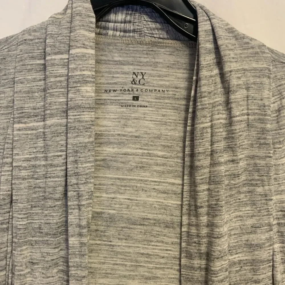 NEW YORK & COMPANY Women's Cardigan and Black Tank Top Chic Layering Set